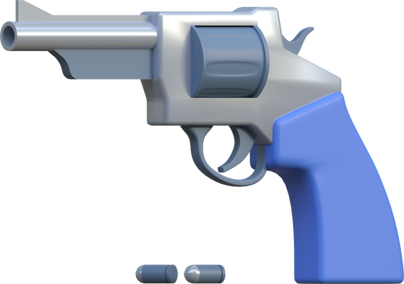 police officer gun weapon 3d icon illustration